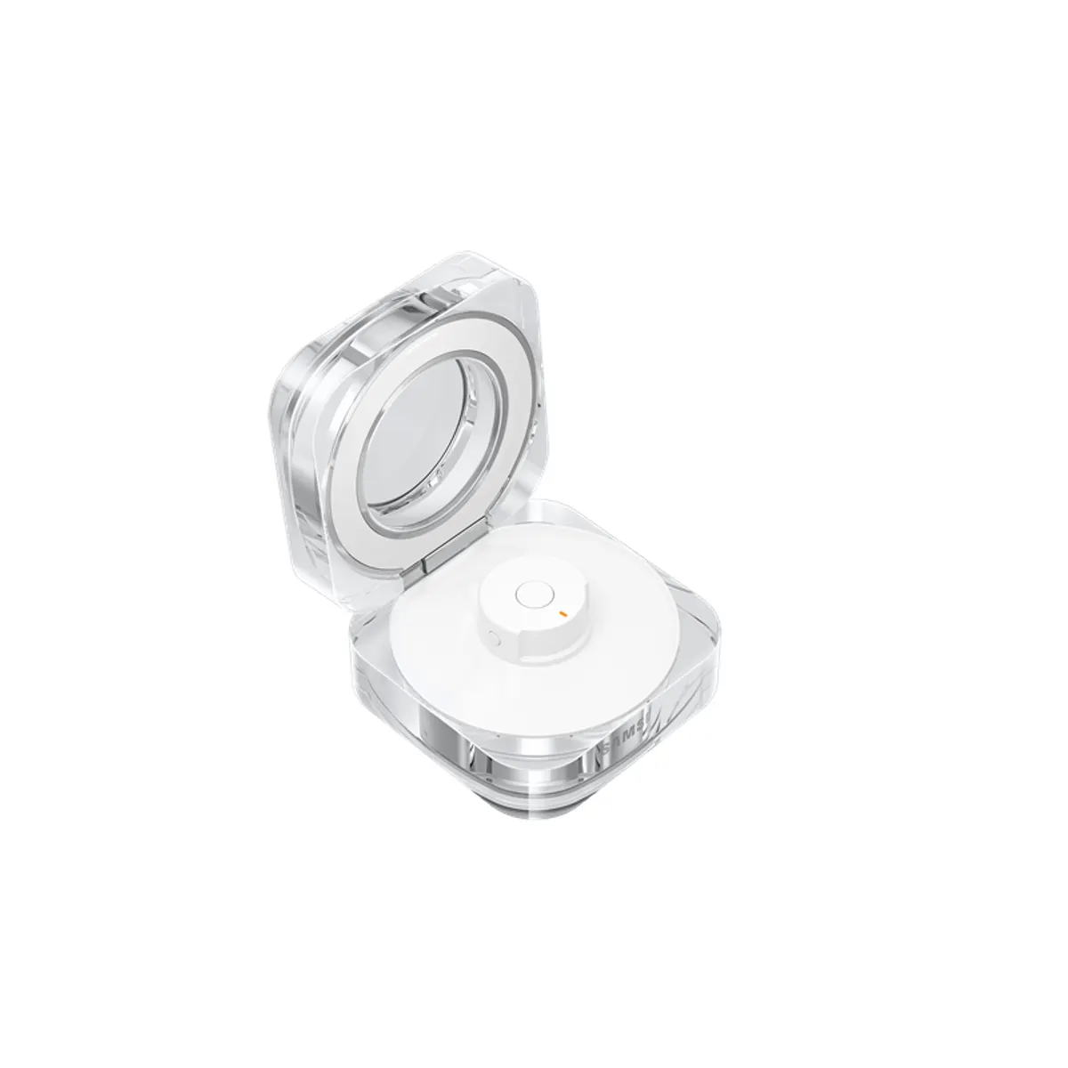 Samsung EP-QQ506CWEGWW töltőtok SM-Q506 fehér átlátszó USB-C LED kijelző #1